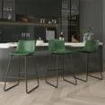 thumbnail image 4 of GIKPAL Bar Stools 26" Faux Leather Counter Height Barstools with Back Set of 3, Modern Counter Stools with Metal Legs and Footrest, Armless Chairs with Back for Kitchen Living Room Pub, Green, 4 of 8