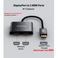 thumbnail image 2 of Adaptador DisplayPort a HDMI dual SWITCHFLUX 4K @60Hz, 1 entrada y 2 salidas, 2 of 7