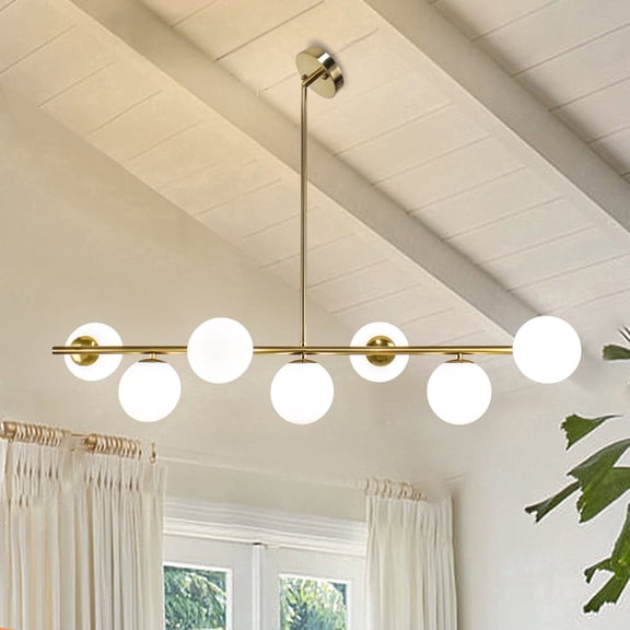Modern 7-Lights linear globe chandelier