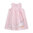 thumbnail image 1 of Robe Fille Enfants Tout-Petits Filles Été Coton Dentelle Robe Manches Courtes à Volants Midi Décontractée Robes Tout-Petits Robe Rose 4 Ans-5 Ans, 1 of 6