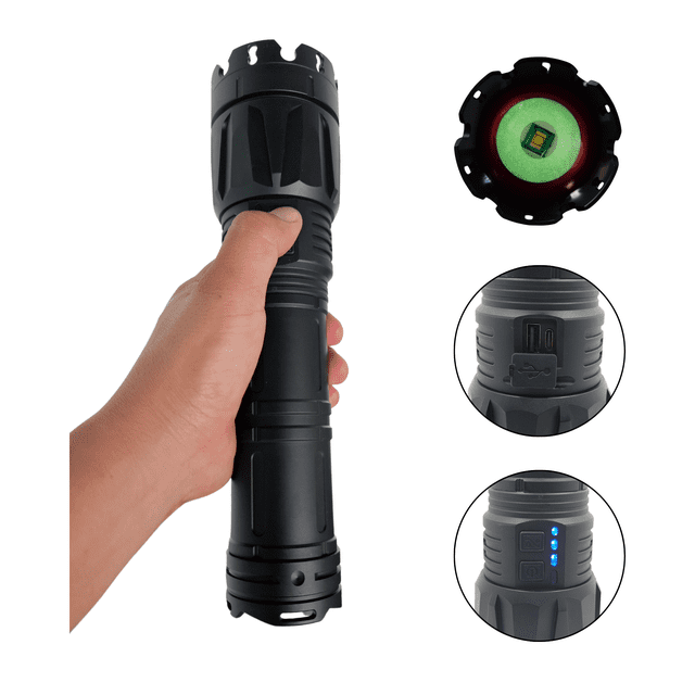 Lampara Tactica Recargable Potente Laser Led 50,000 Lumenes