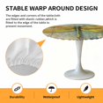 thumbnail image 6 of Yellow Green Dragonfly Elastic Fitted Round Table Cover Retro Oil Painting Waterproof Outdoor Tablecloth for Holiday Party, Picnic, Patio & Dining Fits Tables Up to 45"-54", 6 of 8