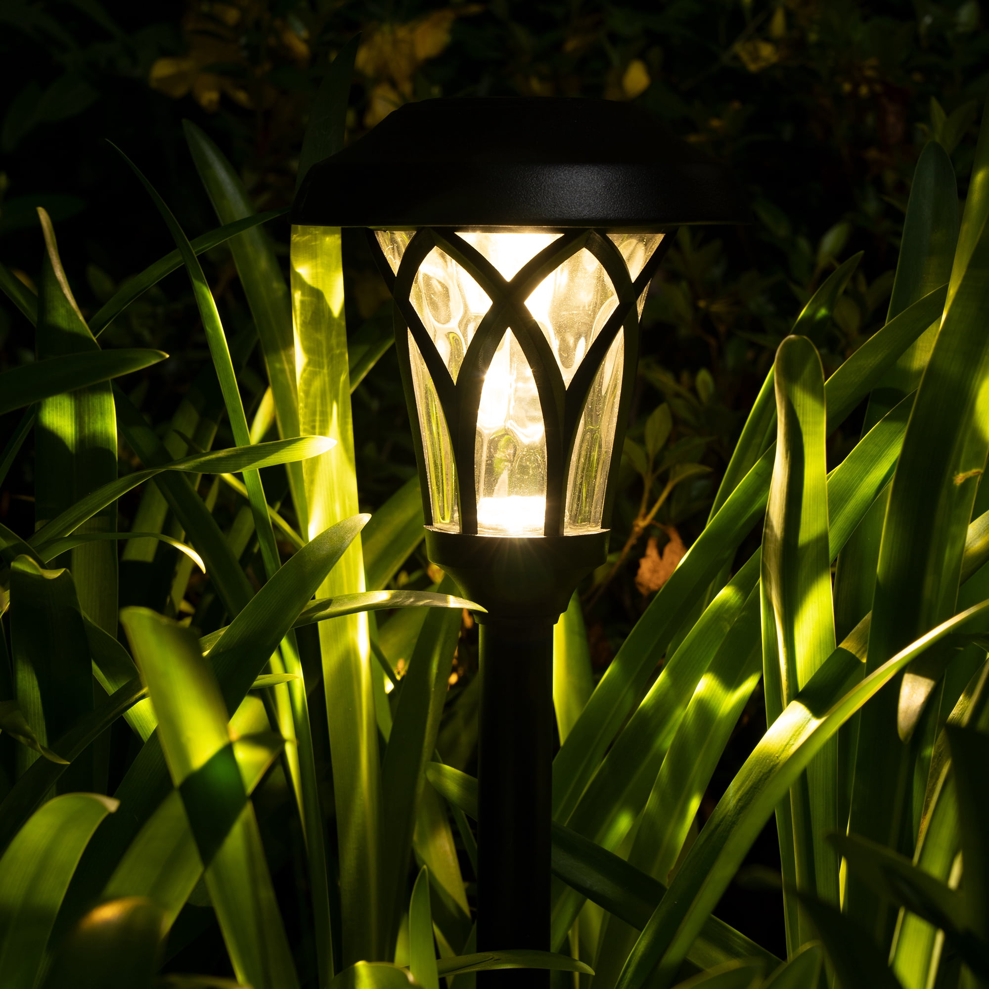 FKHouse 6-Pack Solar Pathway Lights, Landscape Lights, Metal Automatic Solar Lights