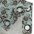thumbnail image 4 of Ambesonne Art Nouveau Grommet Curtain, Vintage Damask, 50" x 120", Seal Brown and Pale Blue, 4 of 6