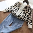 thumbnail image 5 of EnJoCho Kid Girls Leopard Knit Cardigan Cute Long Sleeve Open Front 𝖲hrug Sweater Toddler Lightweight Button Down Jacket Girls Knit Cardigan Sweater Back-To-School, 5 of 5