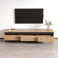 thumbnail image 2 of Nord 3K TV Stand for TVs up to 80", Mid-Century Modern Matte 73" Entertainment Center, TV Media Console with Storage Cabinets, 2 of 5