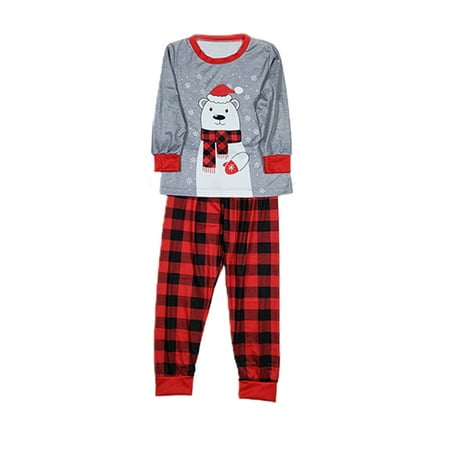 

Christmas Parent-Child Pajamas Long-Sleeved Round Neck Sleepwear Loose Casual Home Clothes Set New