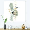 thumbnail image 2 of Designart ' Abstract Golden Mountain With Bird and Moon ' Modern Canvas Wall Art Print, 2 of 4