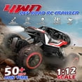 thumbnail image 4 of 1:12 RC Cars 4WD off Road 2.4Ghz RC Monster Truck with Metal Shell and Light, Remote Control Car Crawler for Adult and Kid, 2 Batteries, Red, 4 of 8