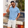 thumbnail image 4 of COOFANDY Mens Knit Shirt Short Sleeve Button Down Shirts Casual Summer Beach Vintage Polo Shirts, 4 of 7