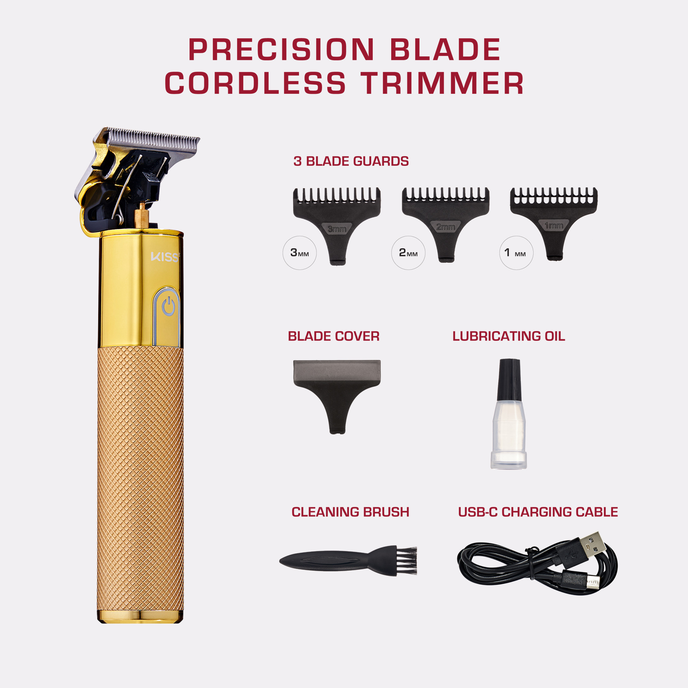 Kiss Precision Blade Cordless Hair Trimmer, Stainless Steel photo 7