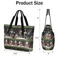 thumbnail image 3 of Tote Bag for Women - Black Christmas Santa Pattern Shoulder Bag - Large Utility Work Duffle Bag with Zipper Handbag for Travel, Work, Sprots, 3 of 5