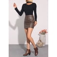 thumbnail image 4 of BLISSFUL STEP Women's Ankle Boots Mid Height Chunky Heel Round Toe Two Zipper Booties Brown 9, 4 of 8