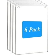 6 Pack Wall Mount Acrylic Sign Holder 8.5 X 11 Clear Plastic Display Frames for Document Paper, Picture, Posters, Certificate Photo & Menu