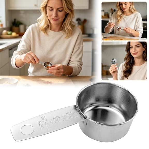 Stainless Steel Coffee Scoop 2 Tbsp Measuring Spoon, 30ml 304 Food‑Safe Stainless Steel Coffee Measure for Ground Coffee, Tea, Sugar & Baking Ingredients, Silver