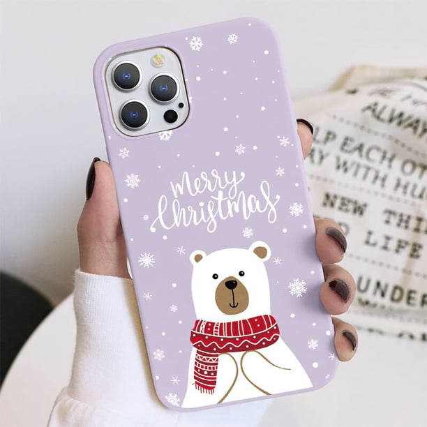 Regalo de Año Nuevo dibujos animados lindo Navidad Capa para iPhone 14 13 11 12 Mini Pro Max para iPhone 6 7 8 Plus X XR XS SE2 funda de Papá Noel Tan Jianjun unisex