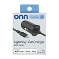 thumbnail image 4 of onn. 2.4A Lightning Car Charger, Vehicle Adapter for iPhone, iPad and iPod, Black, 4 of 9