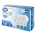 thumbnail image 2 of Paquete de Focos Great Value Tipo A19 Led 5W Luz Blanca 3 Piezas, 2 of 4