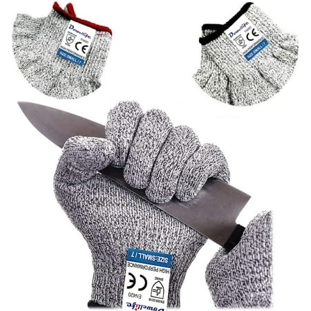 

Dowellife Cut Resistant Gloves Food Grade Level 5 Protection Safety Kitchen Cuts Gloves for Oyster Shucking Fish Fillet Processing Mandolin Slicing Meat Cutting and Wood Carving. (X-Large-2 Pairs)