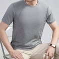 thumbnail image 6 of Daiosportswear Mens T Shirt - Short Sleeve Crew Neck Soft Fitted Elastic Tees Fresh Classic Tshirts Gray L(L), 6 of 6