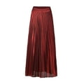 thumbnail image 5 of PUMISAS Long Skirt For Women High Elastic Waist Pleated Skirts Casual Loose Solid Color Long A-Line Skirts, 5 of 5