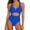 Blue, variant on Ladies Bikini Bathing Suit Slimming Effect Backless UV Protection Perfect For Beach And Pool Use Premium Pink S