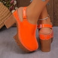 thumbnail image 3 of Modisza Chunky Heel Sandals for Women Platform Closed Toe Ankle Strap Mules Wide Width Wedge Slide Shoes with Hook and Loops Orange 9, 3 of 6