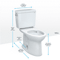 thumbnail image 2 of TOTO® Drake® Two-Piece Elongated 1.28 GPF TORNADO FLUSH® Toilet with CEFIONTECT®, Colonial White - CST776CEG#11, 2 of 5