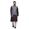 thumbnail image 1 of Atasi Ethnic Kurta Churidar Pajama Set With Printed Nehru Jacket Set For Mens, 1 of 3