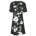 thumbnail image 5 of ITSAME Womens Midi Dress, Short Sleeve Crew Neck Floral Summer Casual Beach Dress Multicolor S, 5 of 5