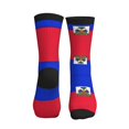 thumbnail image 2 of Mens Crew Socks Womens ?haitians Flag Workout Training Athletic Socks, 2 of 7
