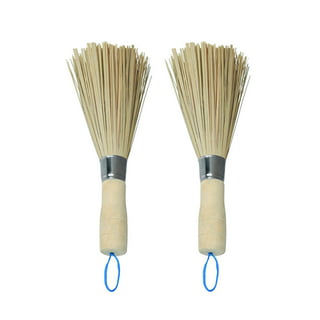 Short Handle Bamboo Wok Whisk Brush Palm Oilproof Iron Pot Cleaning Brush  Household Kitchen Cleaning Tool 