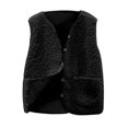 thumbnail image 2 of Fnooota Womens Fleece Vests, Buttons Sleeveless Lightweight Warm Winter Coats Outerwear Black Size S, 2 of 4