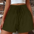thumbnail image 2 of BSDJILFG Womens Shorts Summer Casual Solid Color Wide Leg Loose Ruffle Skort Lounge Sleepwear Pajama Shorts Drawstring Pockets Summer, 2 of 7