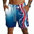thumbnail image 3 of Havenx 250 Years Of American Independence Shorts for Men Drawstring American Flag Design Short with Pockets Elastic Waist Short Pant 1776–2026 Patriotic Independence Day Clothes,Blue S, 3 of 5