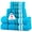 Dark Sky Blue, White, variant on CASA COPENHAGEN Eternal 6 Pieces Towel Set- Navy Blue, 500 GSM 2 Bath Towel 2 Hand Towel 2 Washcloth, Designed in Denmark Made of Soft Egyptian Cotton for Bathroom, Kitchen & Shower