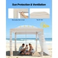 thumbnail image 4 of VEVOR Beach Cabana, 8 x 8 ft Beach Canopy with Side Wall, UPF 50+ Protection Easy Setup Cabana Tent with Sand Pockets, Adjustable Height Portable Shade Sun Shelter Umbrella for Whole Family & Friends, 4 of 9