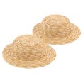 thumbnail image 1 of PAMINGONO 2pcs Mini Straw Hats for Dolls Headwear Accessories Khaki Wheat Straw Miniature Ornaments DIY Crafts, 1 of 7