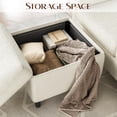 thumbnail image 6 of Modern L-Shaped Sectional Sofa with Storage Ottoman and 2 Cup Holders, Convertible 3-Seater Corduroy Couch with Side Pockets for Small Apartments, Living Room, Office, Beige, 6 of 7