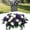 Purple, variant on Purple & White 36-Artificial Flower Cemetery Saddle, Elegant Remembrance Grave Rose Arrangement, Weatherproof Cemetery Flower Saddle for Headstone Decorations