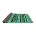 thumbnail image 2 of Ahgly Company Indoor Round Solid Turquoise Blue Modern Area Rugs, 4' Round, 2 of 4