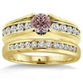 thumbnail image 2 of 1.25 Carat Morganite & Diamond Bridal Set on 10k Yellow Gold, 2 of 2