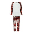 thumbnail image 5 of Hirigin Store Family Matching Christmas Pajamas, Cartoon Gnome Print Long-Sleeved Tops + Plaid  Snowflake Pattern Trousers Sleepwear Outfits, 5 of 10