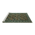 thumbnail image 2 of Ahgly Company Machine Washable Indoor Square Oriental Turquoise Blue Industrial Area Rugs, 5' Square, 2 of 4