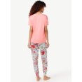 thumbnail image 2 of Joyspun Women’s Short Sleeve T-Shirt and Joggers Pajama Set, 2-Piece, Sizes S to 3X, 2 of 4