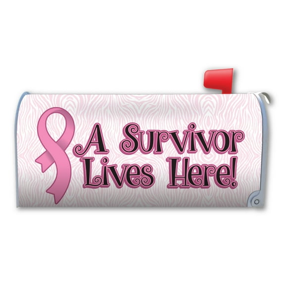 Breast Cancer A Survivor Lives Here Large Mailbox Cover Magnet