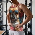 thumbnail image 5 of Honeii French Bulldog In Sunglasses Pattern Men's Workout Tank Top Casual Sleeveless Gym Muscle Shirts Bodybuilding Tee-, 5 of 7