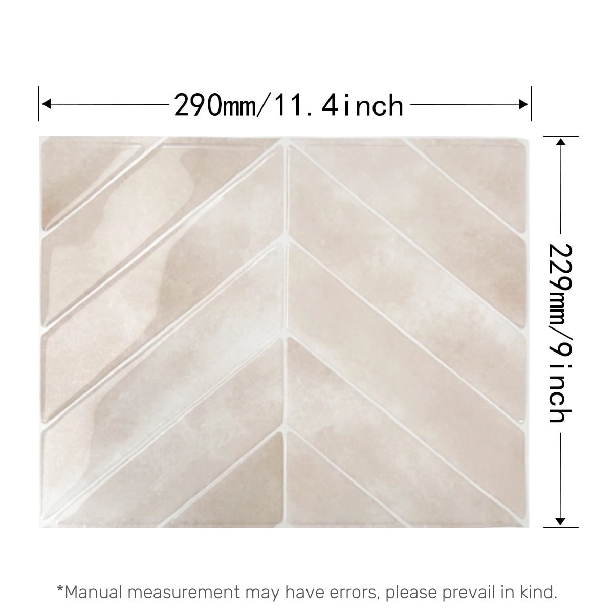 10-Sheet Self-Adhesive Kitchen Tile Backsplash, Dingrich 9x11.4inch 3D Peel and Stick Wall Tile Backsplash Stickers, Wall Decor Stickers for Kitchen, Bedroom, Living Room - Beige