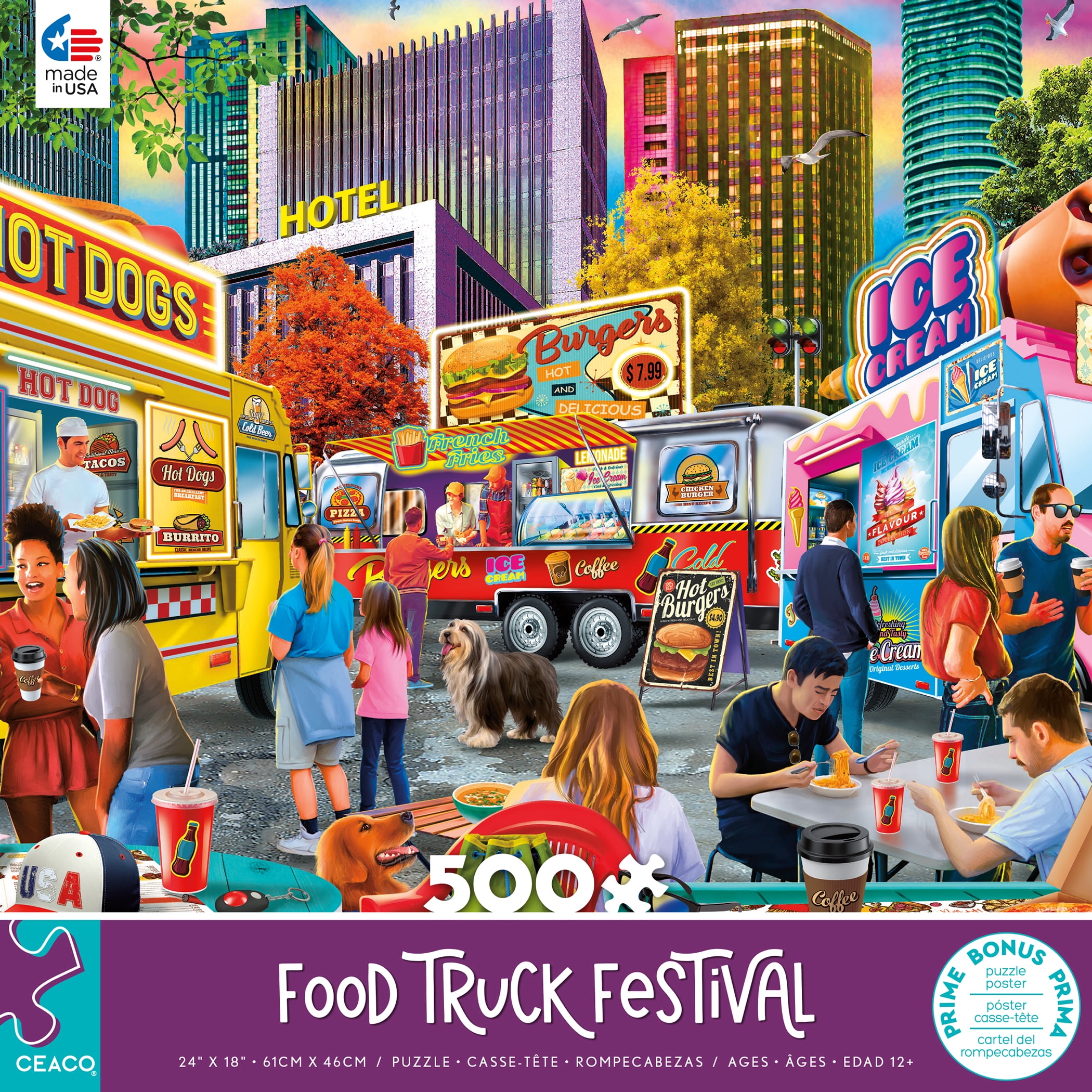 Ceaco Food Truck Festival (PD Moreno) Nina Seven 500 Piece Interlocking Jigsaw Puzzle