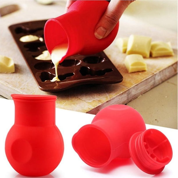 crisol de silicona para derretir chocolate, jarra vertedora de leche con calor para mantequilla, molde para mantequilla, salsa, leche, hornear, verter, herramienta de cocina Jiujiuso